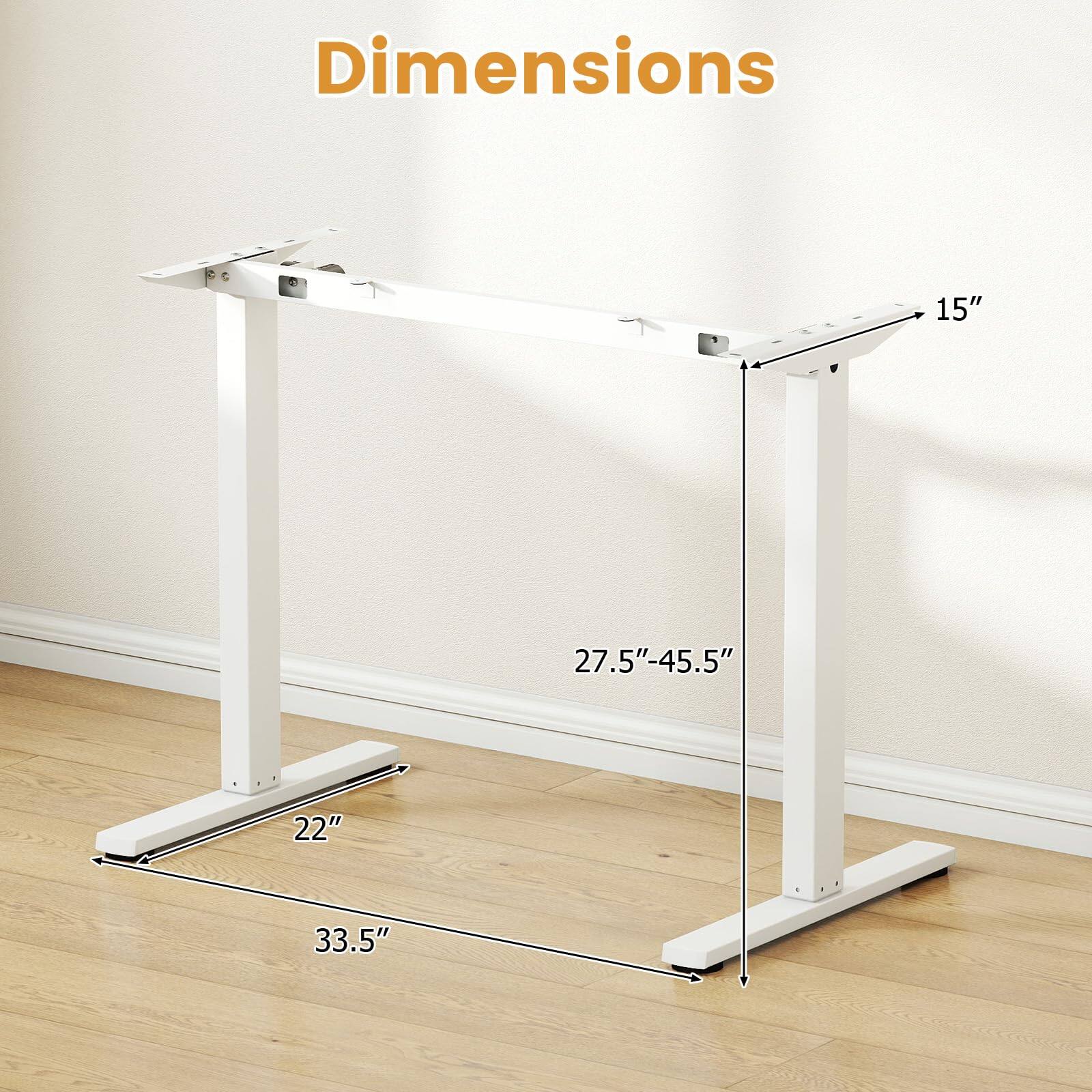 Dimensions: 15" x 27.5"-45.5" x 22" x 33.5"