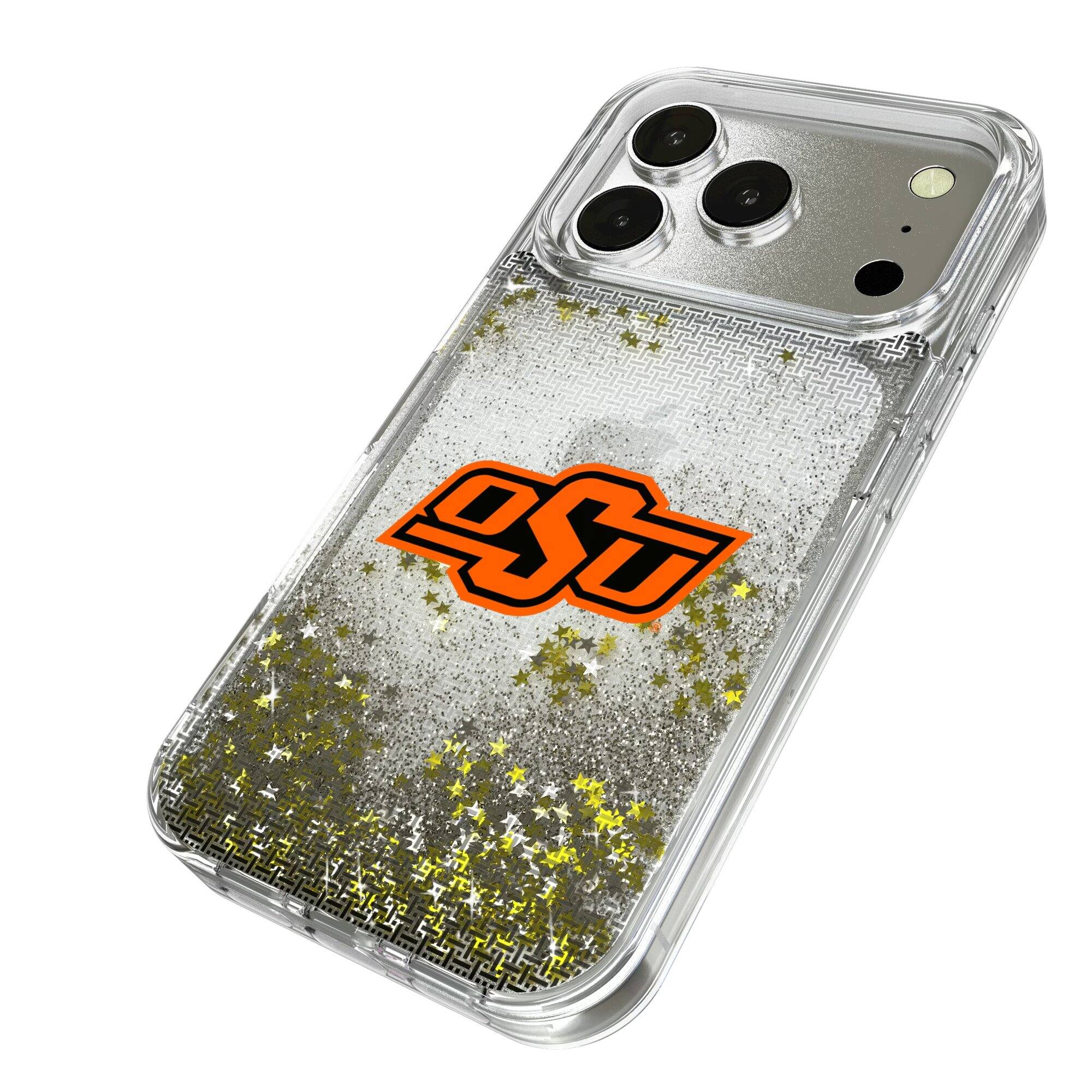 Alt View 1. Keyscaper - Oklahoma State Cowboys Linen Logo iPhone Glitter Case - 16 Pro Max - Multicolor.