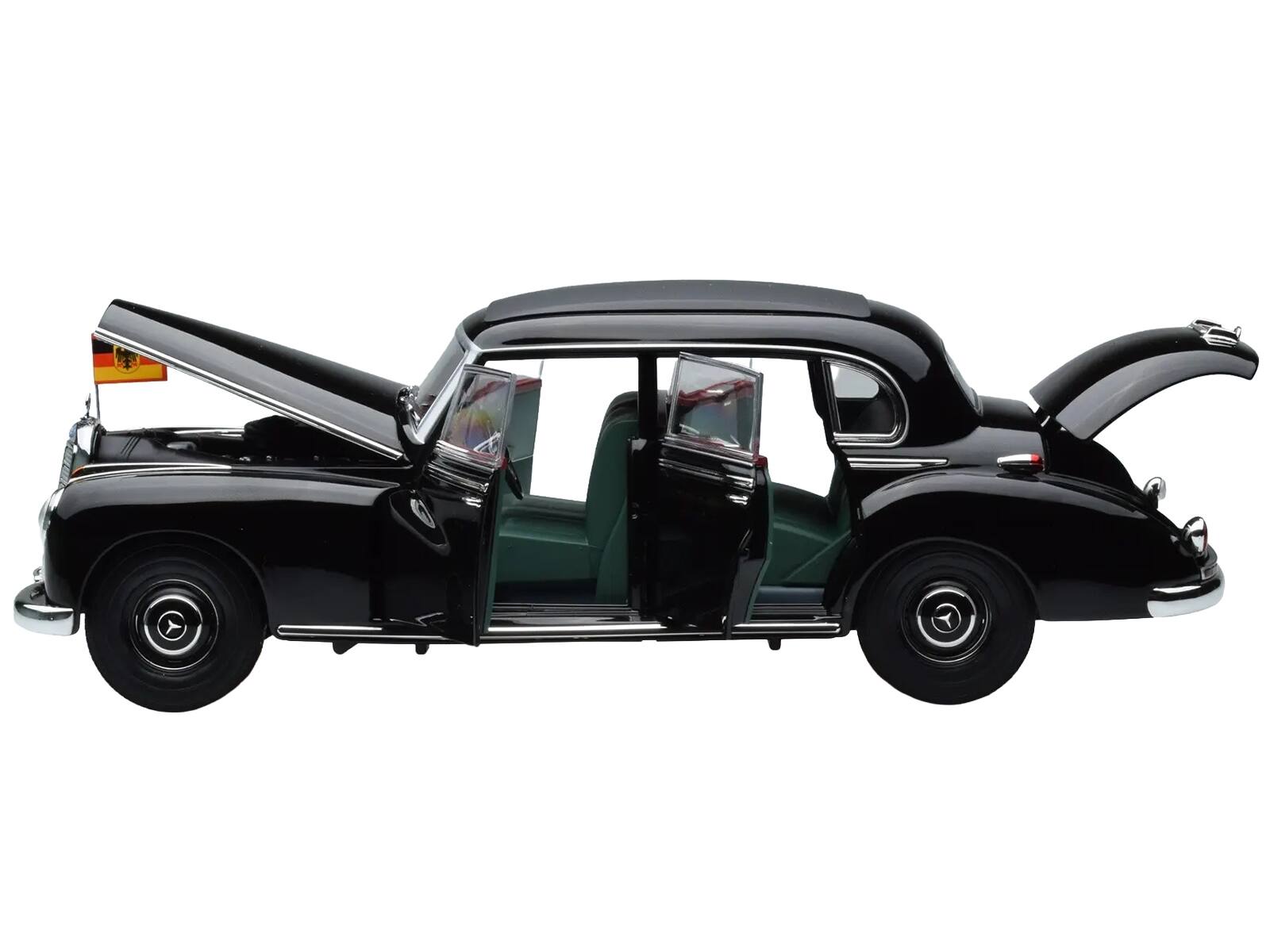 Alt View 3. Norev - 1955 Mercedes-Benz 300 Black "German Chancellor Konrad Adenauer" 1/18 Diecast Model Car by Norev.