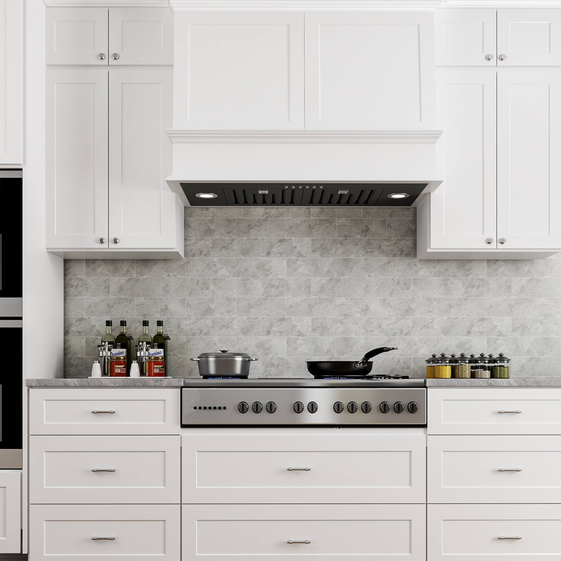 Alt View 1. Onefly - 30 inches - Convertible - Insert Range Hood - Black Stainless Steel.