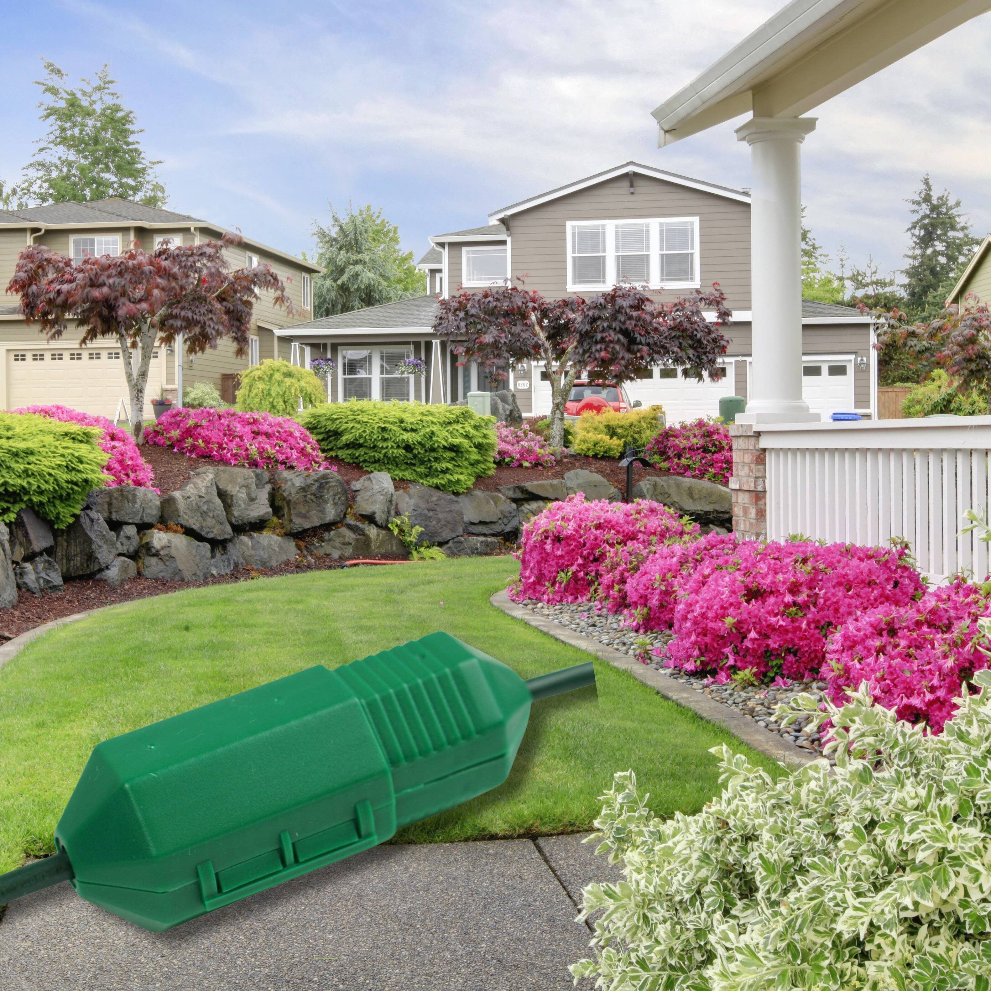 Alt View 4. CordSafe - CordSafe Plus Extension Cord Safety Cover, Water Resistant Plug Protector, Made in the USA, Green, 4-Pack - Green.