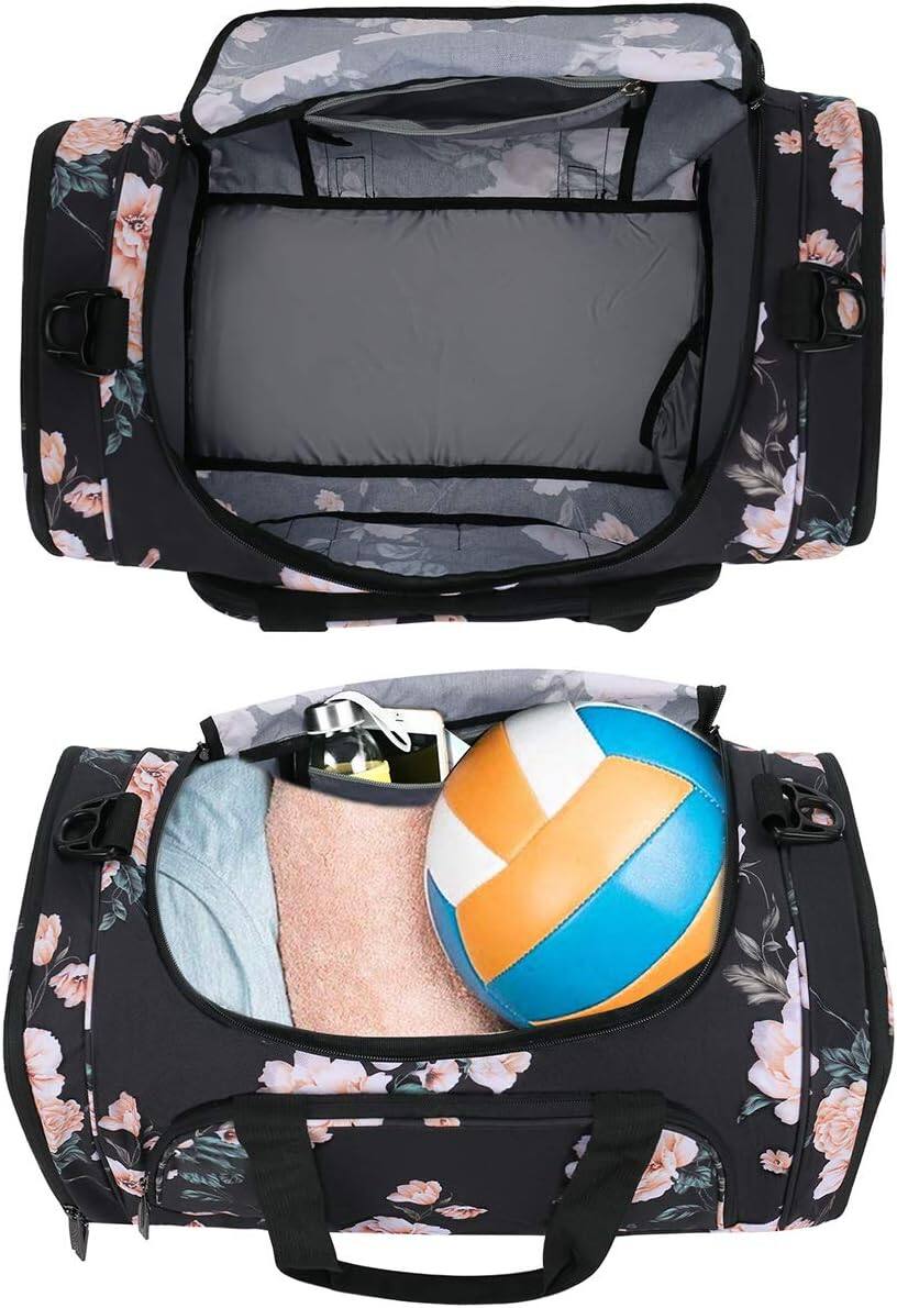 mosiso Peony Sports Duffel Bag for Women & Men, Gym Bag with Shoe ...