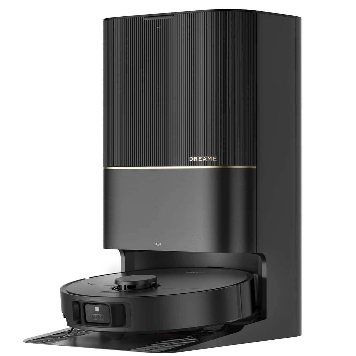 Front. Dreame - X40 Ultra Robotic Vacuum with Removable & Liftable Mop, 12,000Pa Suction, Side Brush Extensive Cleaning, Self Cleaning - Black.