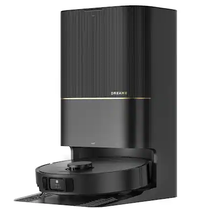 Front. Dreame - X40 Ultra Robotic Vacuum with Removable & Liftable Mop, 12,000Pa Suction, Side Brush Extensive Cleaning, Self Cleaning - Black.