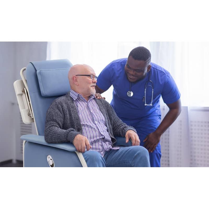 Angle. Viva Comfort - Oversize Recliner, Bariatric 3-Position Geri-Chair Recliner - Blue.