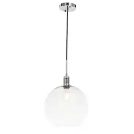 Living District - Emett 1 light pendant - Chrome And Clear Glass