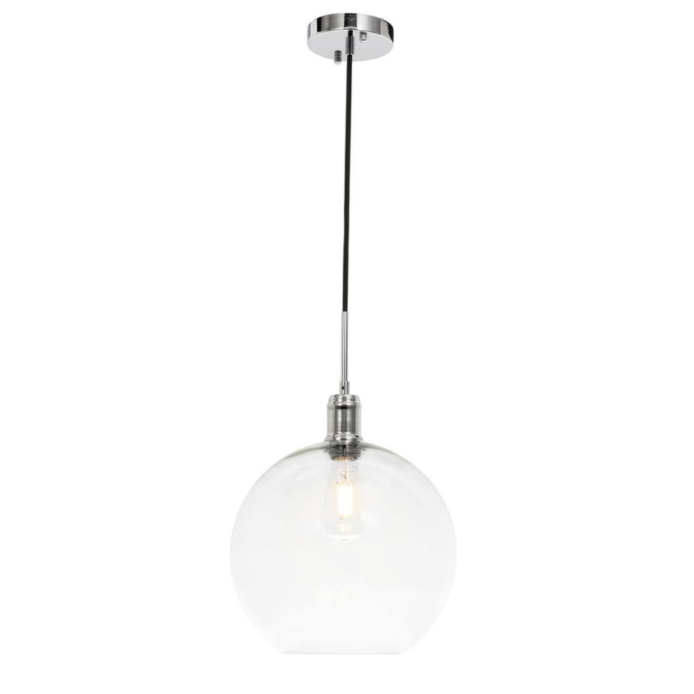 Front. Living District - Emett 1 light Chrome and Clear glass pendant - Chrome And Clear Glass.