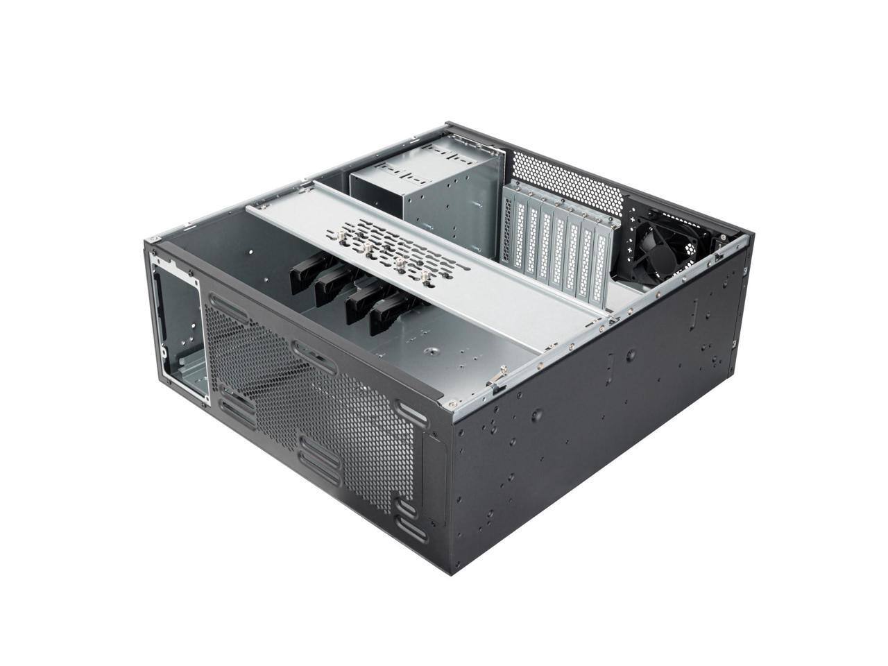 Alt View 4. SilverStone - SilverStone RM46-502-I 4U Rackmount Chassis w/Front Access Slots - Silver.