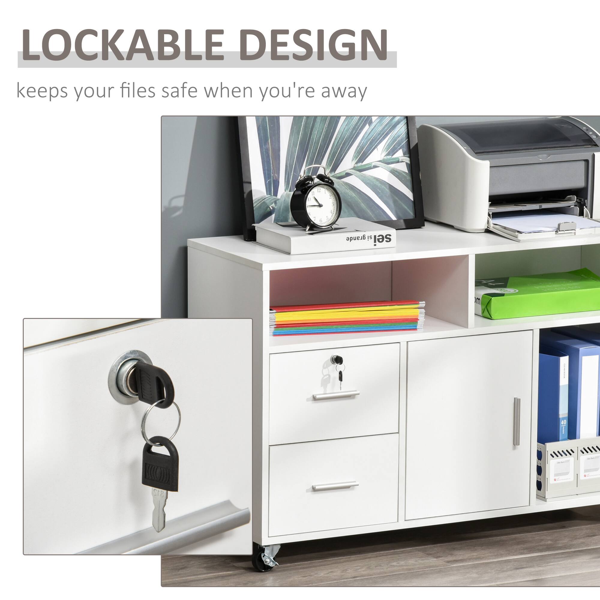 LOCKABLE DESIGN keeps your files safe when you're away - a - - - I - .