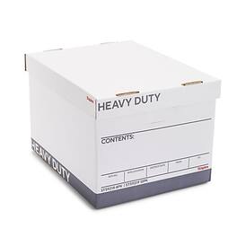 Staples - Heavy Duty 50% Recycled Corrugated File Box Lift Off Lid, Letter/Legal Size, 4/Carton (2522303) - White/Gray