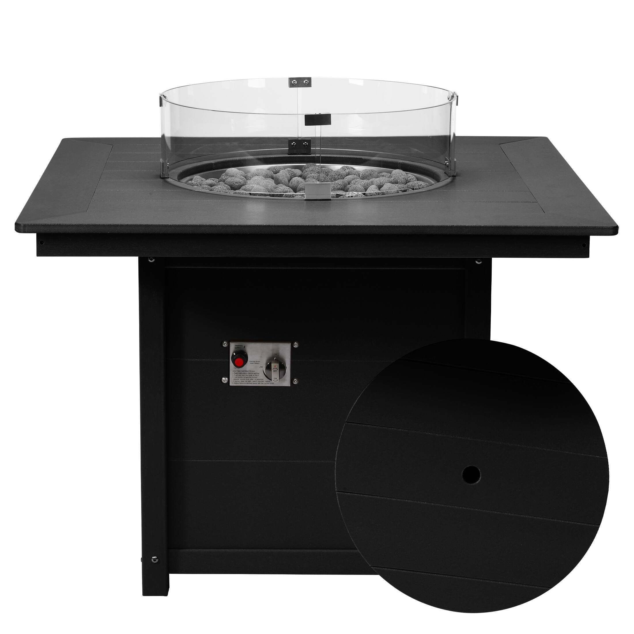 Front. WestinTrends - WestinTrends Helios Modern Outdoor Patio Propane 42" Square Fire Pit Table.