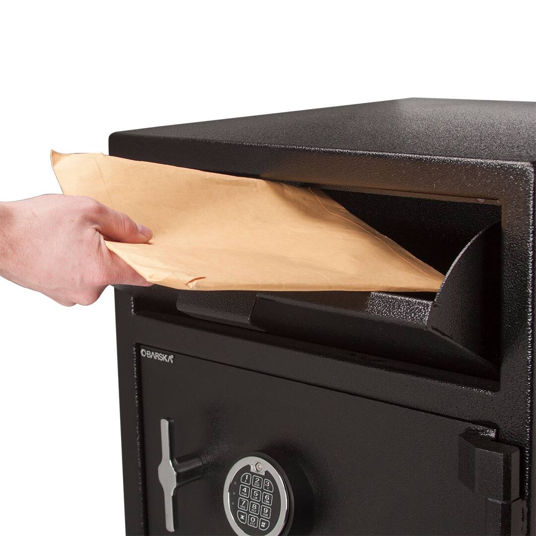 Alt View 11. Barska - Large Digital Depository Safe with Drop Slot-Solid Steel, Dual Keypad Access, 5 Deadbolts - Black.