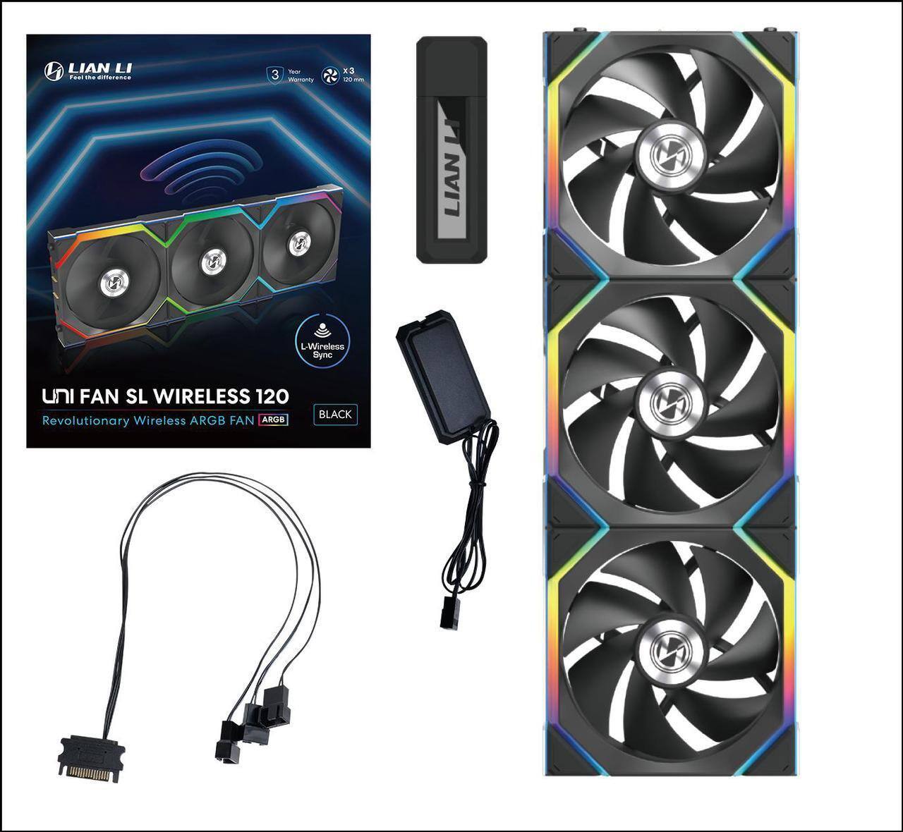 LIANLI UNI FAN SL120 V2 ブラック 3パック Amazon.com: Lian Li UNI Fan SL120 V2 RGB Black Triple Pack
