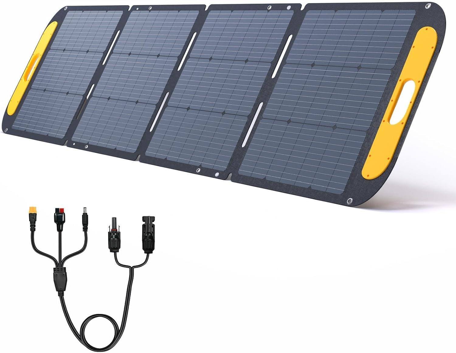 Front. VTOMAN - VTOMAN VS220 Pro 220W 48V Solar Panel, 23% Efficiency, IP67 Waterproof, w/Adapters & Kickstands for Off-Grid & Camping.
