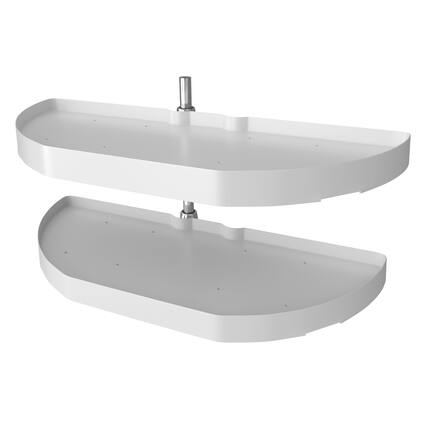 Front. Rev-A-Shelf - Rev-A-Shelf 31" Lazy Susan Half-Moon Polymer Two-Tier Blind Cabinet 6882-31-11-570 - White.