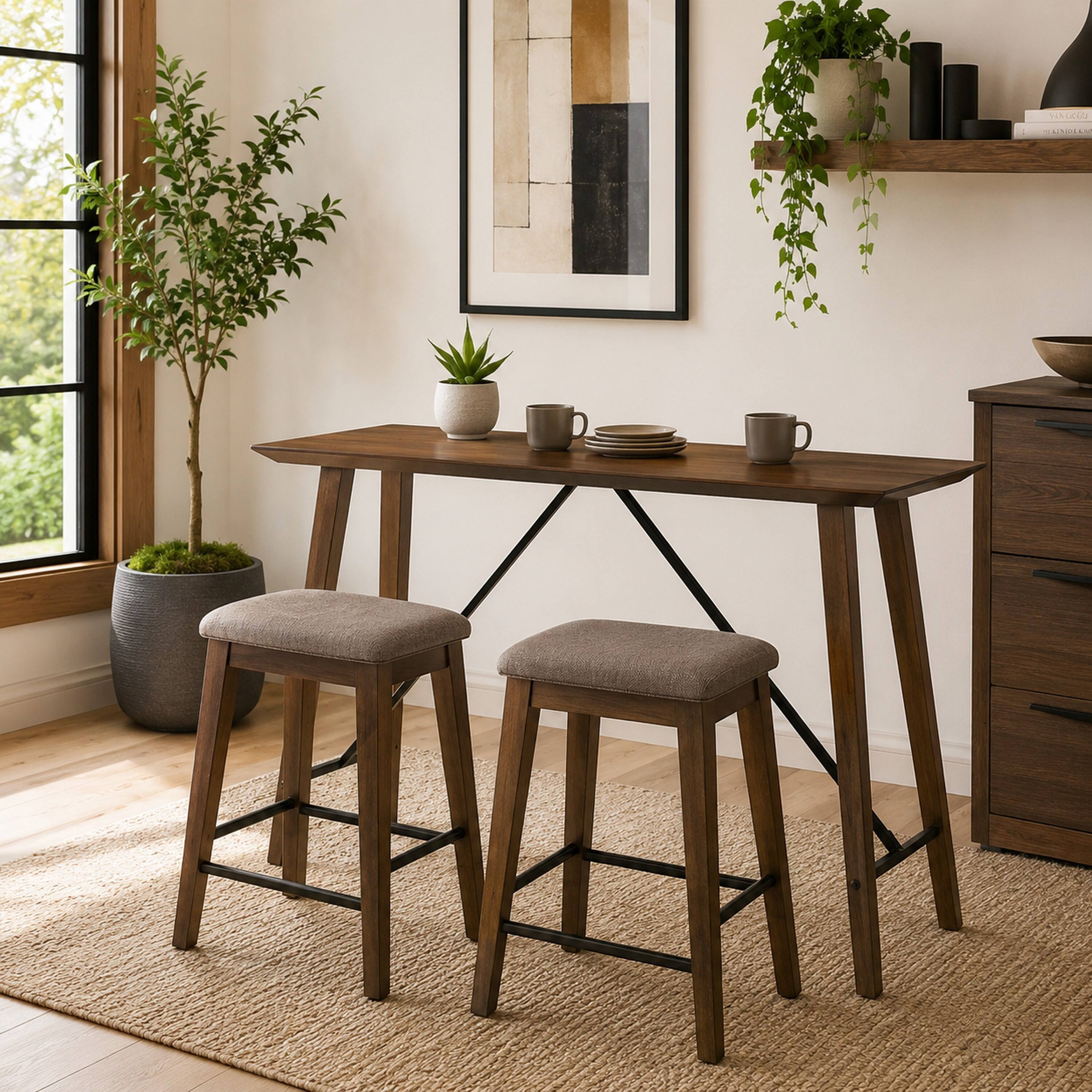 Manhattan Lane Amal Counter Height Table, Trestle Base w Cross Bar ...
