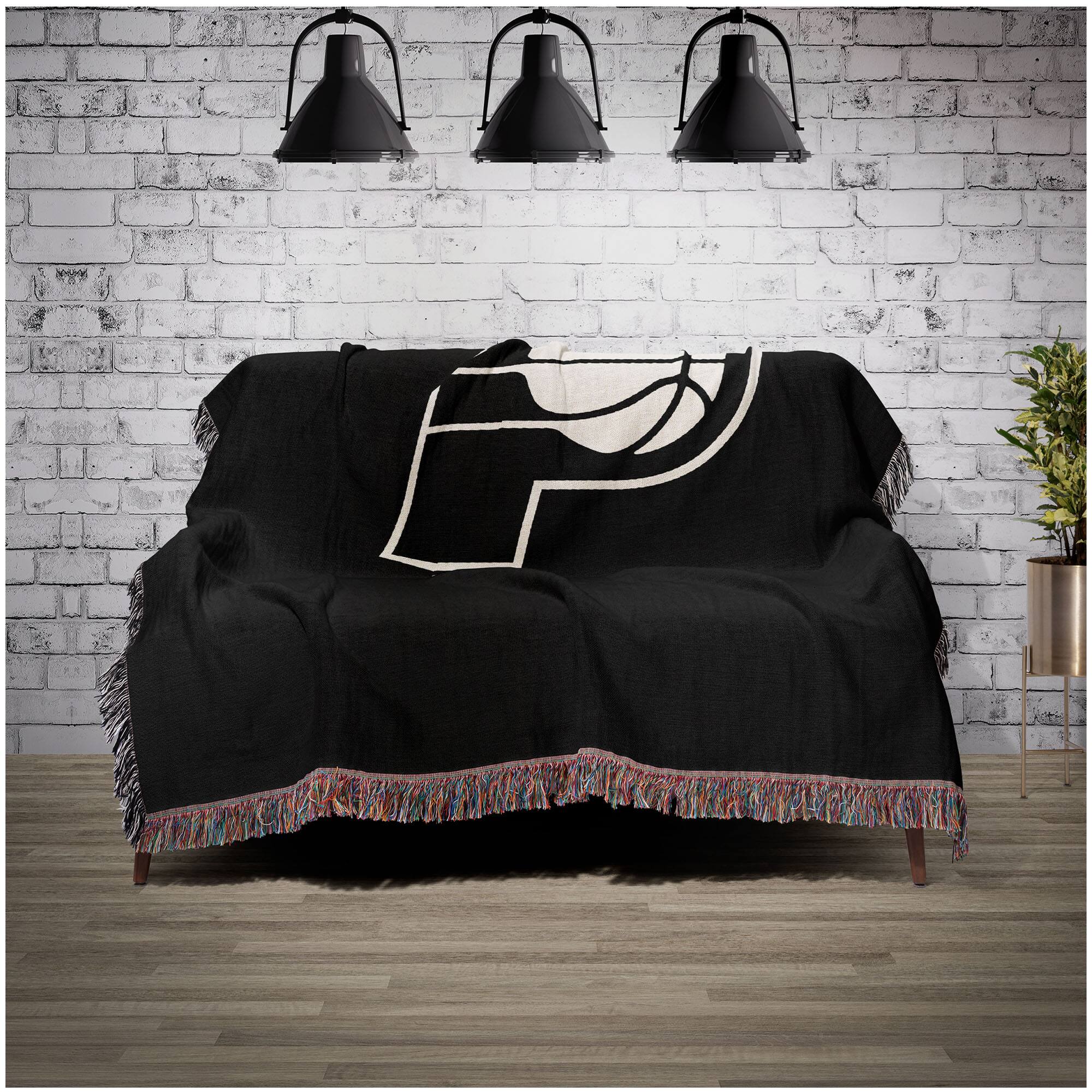 Alt View 1. Chad & Jake - Indiana Pacers Woven Blanket - Black.