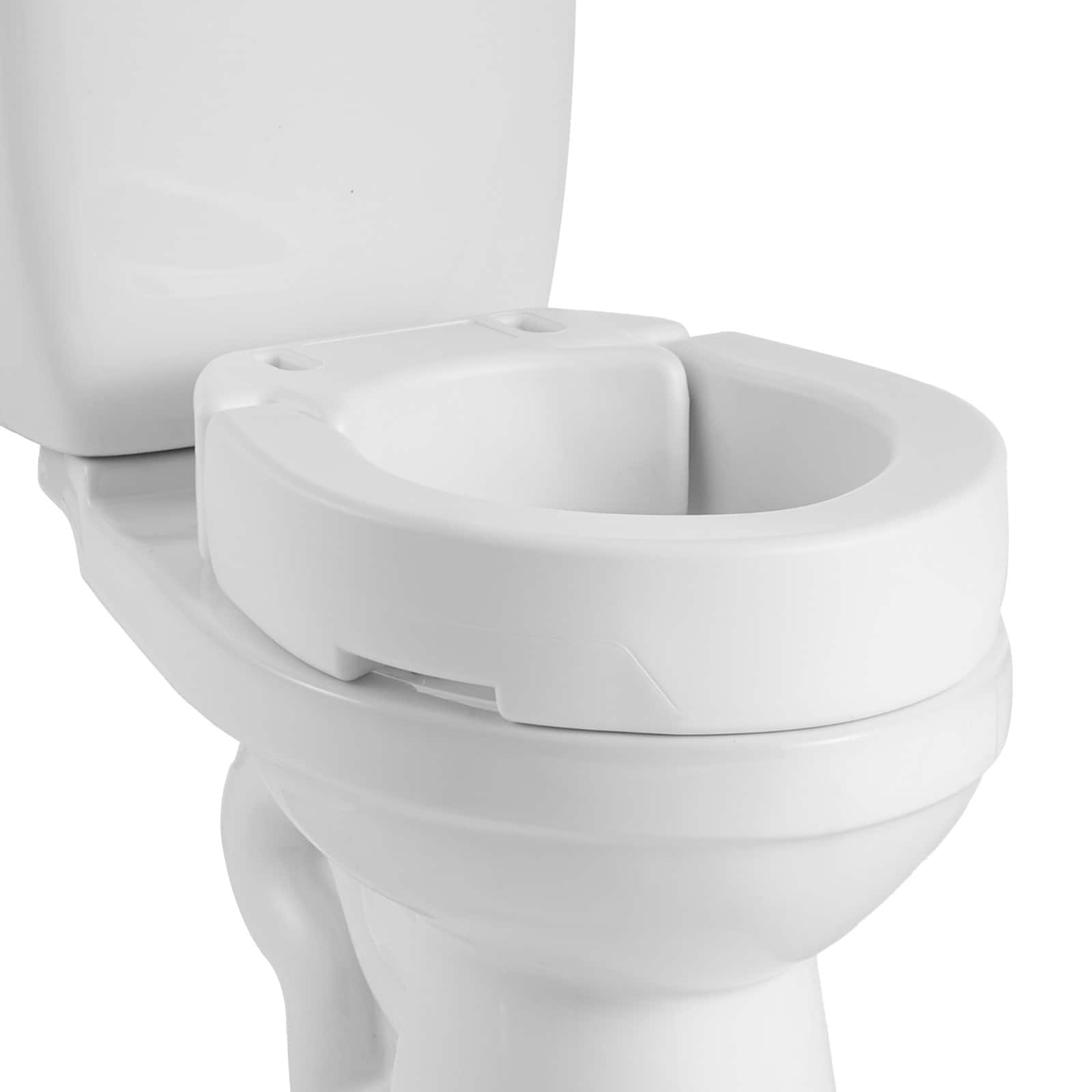 VEVOR - Raised Toilet Seat, 300 lbs Load Capacity, 3.5-Inch Lift Height, Commode Elevated Toilet Seat Riser - White