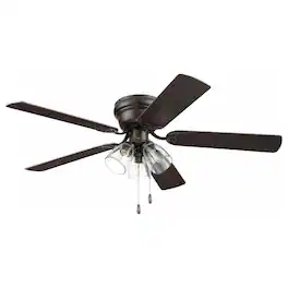 Portage Bay - Renton Ceiling Fan with Quiet, Reversible Motor, 52 Inch, Bronze - Espresso