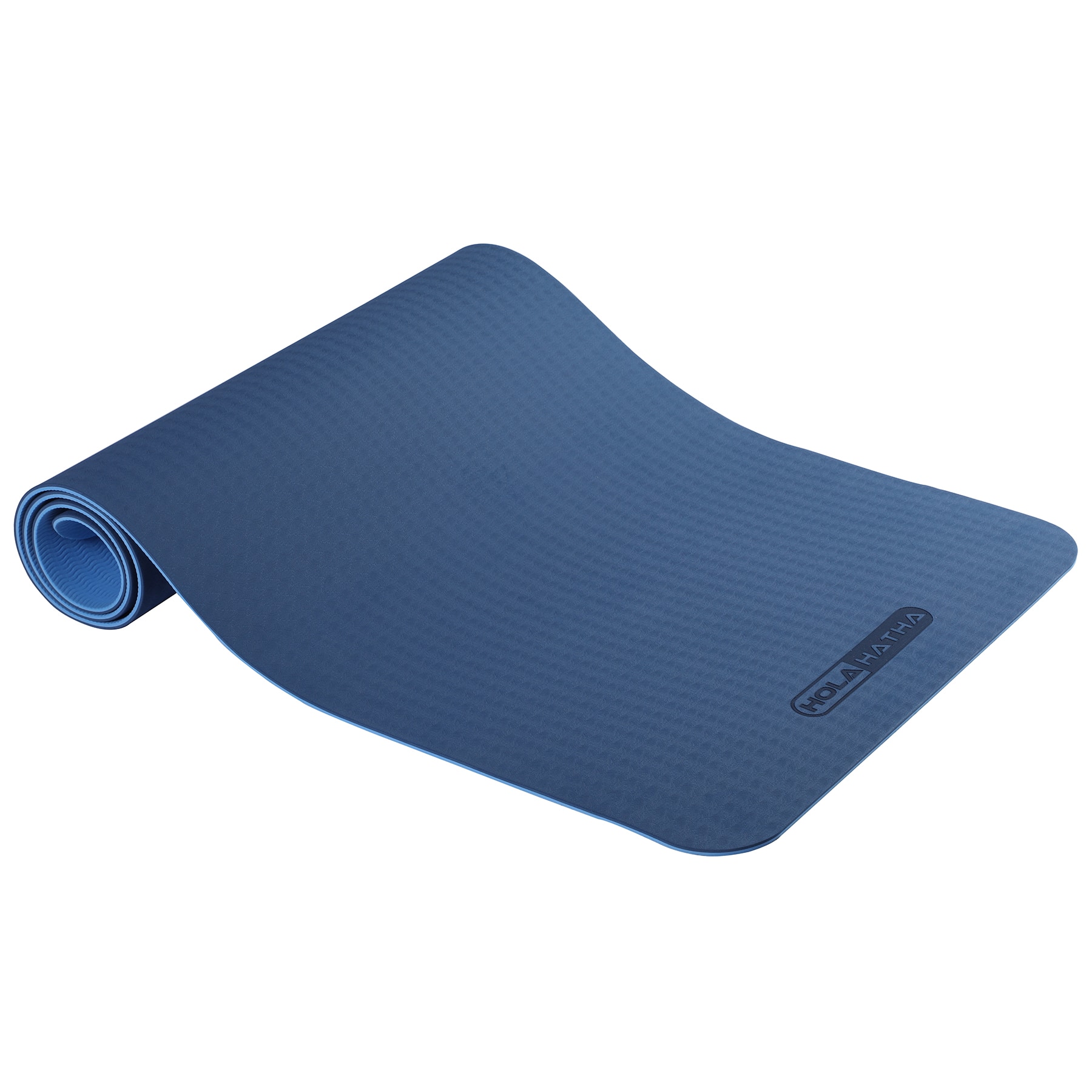 HolaHatha - 72 x 24" Double Sided 0.25" Thick Non Slip Home Workout Yoga Mat - Blue