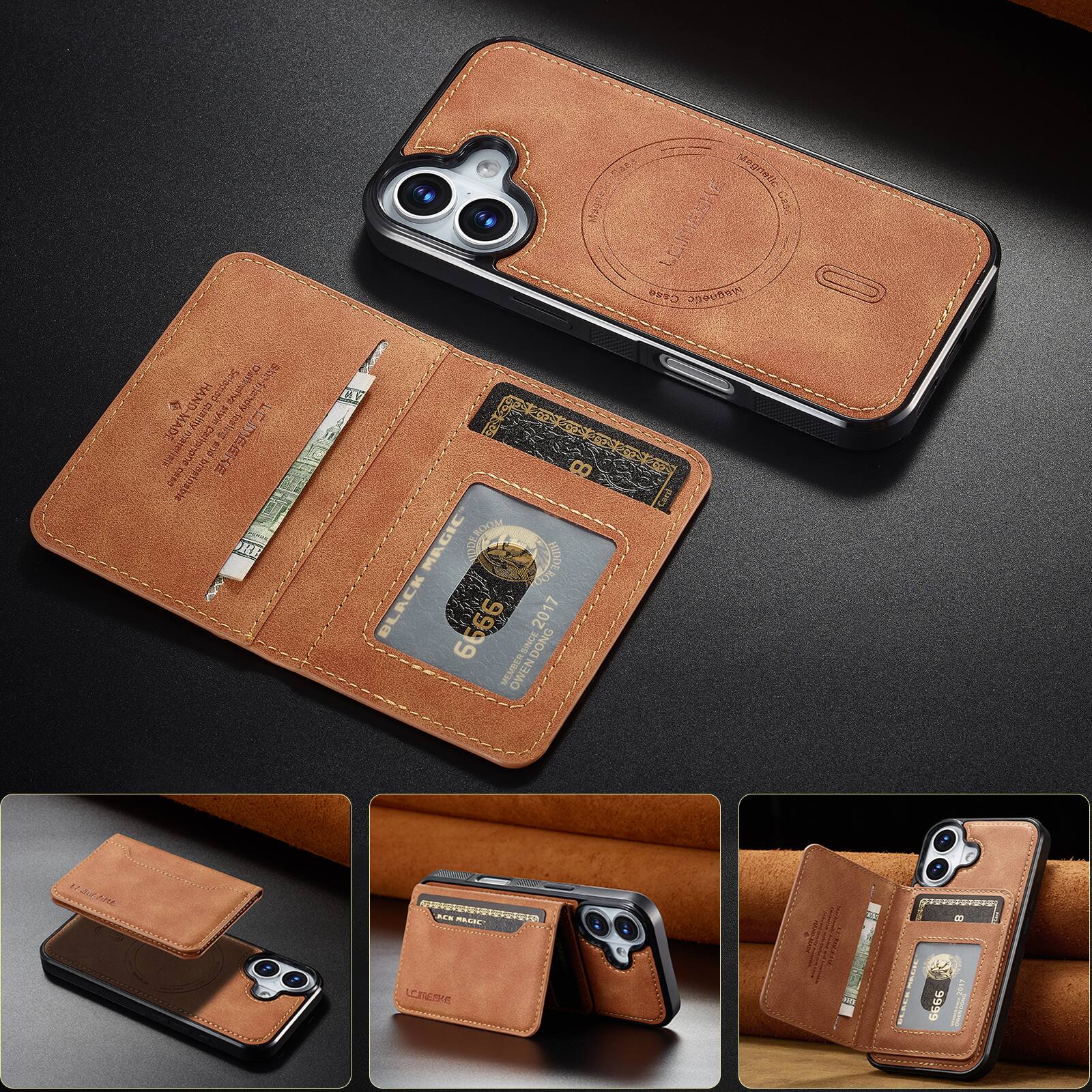 Dteck RFID Blocking Magnetic 2 in 1 Wallet Phone Case for Apple iPhone ...