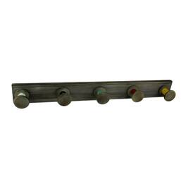 VIP Home and Garden - Distressed Wood Rustic Spools Wall Hook Rack - Gray