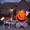 Front. Joyfy - 8FT Inflatable Pumpkin Carriage Halloween Decoration – Built-in LEDs for Outdoor Yard, Garden & Lawn Displays - Multicolor.
