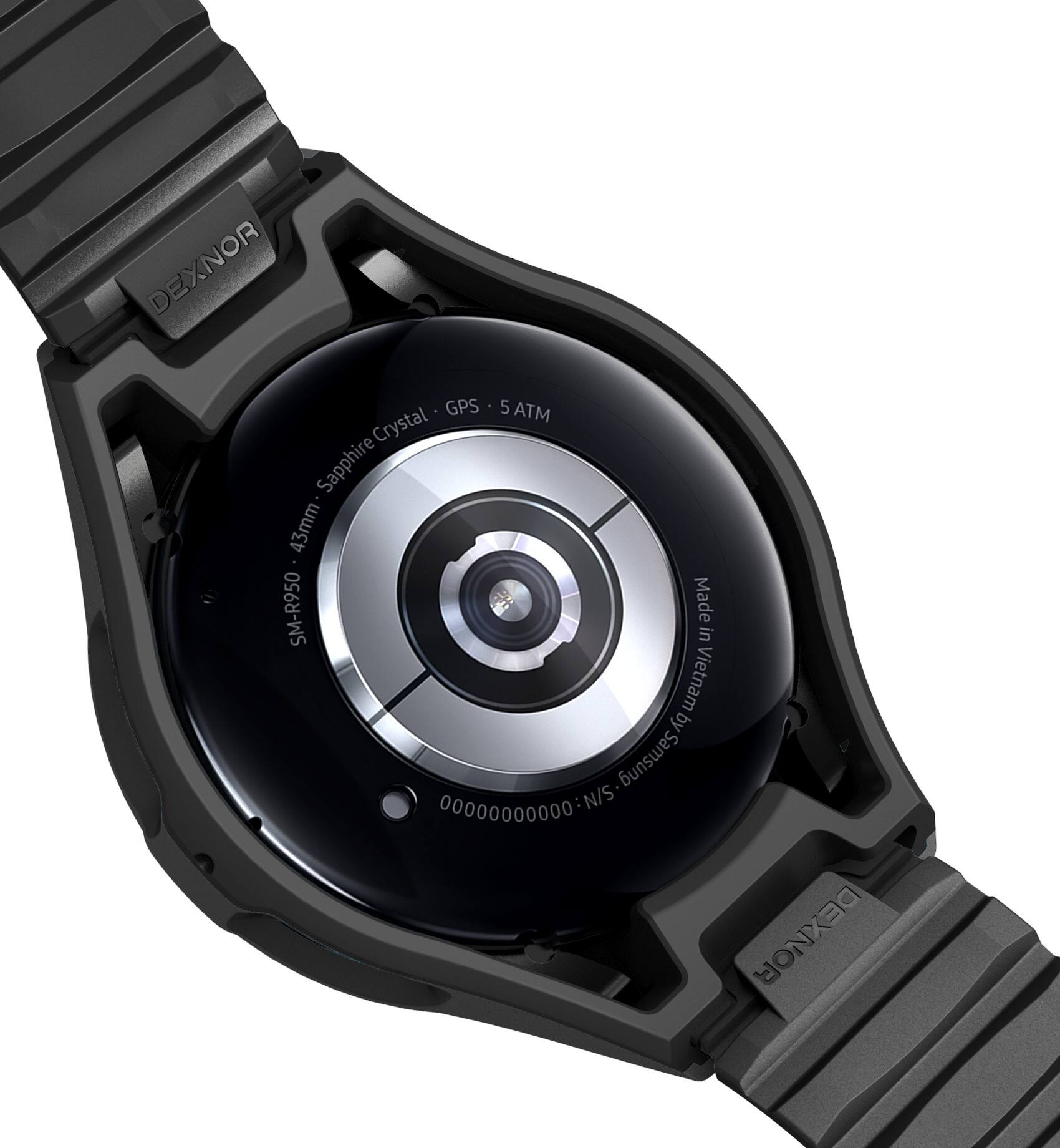 DEXNOR GPS 5 ATM Crystal Sapphire 43mm SM-R950 Made in Vietnam by Samsung 00000000000 N/S