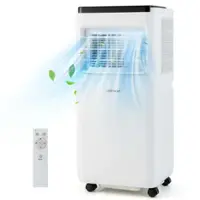 Costway 6500 BTU(10000 BTU ASHRAE) Portable Air Conditioner Cools up to 350 Sq.Ft with Fan & Dehumidifier - White - Front_Zoom
