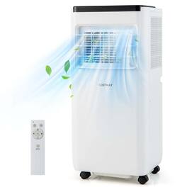 Costway - 6500 BTU(10000 BTU ASHRAE) Portable Air Conditioner Cools up to 350 Sq.Ft with Fan & Dehumidifier - White