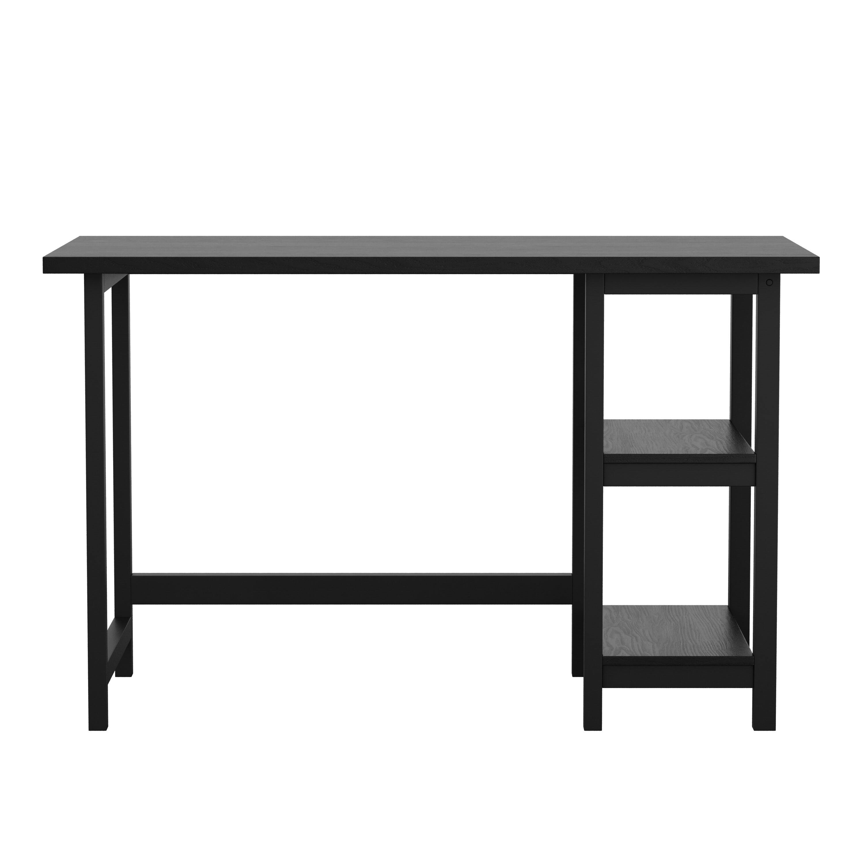 Alt View 19. Martha Stewart - Beckett Modern Trestle Desk with Open Side Shelving - Black Wood Grain.