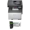 Front. Lexmark - CX532adwe Color Laser Wireless All-in-One Printer + Black Toner Cartridge Bundle, Touch Screen - Monochrome.