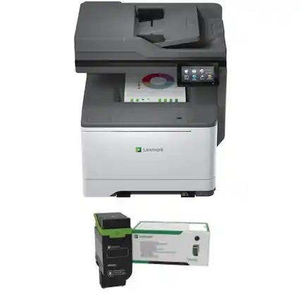 Front. Lexmark - CX532adwe Color Laser Wireless All-in-One Printer + Black Toner Cartridge Bundle, Touch Screen - Monochrome.