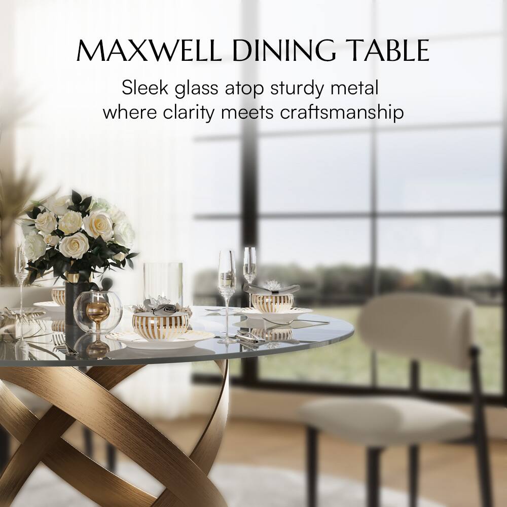 MAXWELL DINING TABLE

Sleek glass atop sturdy metal where clarity meets craftsmanship