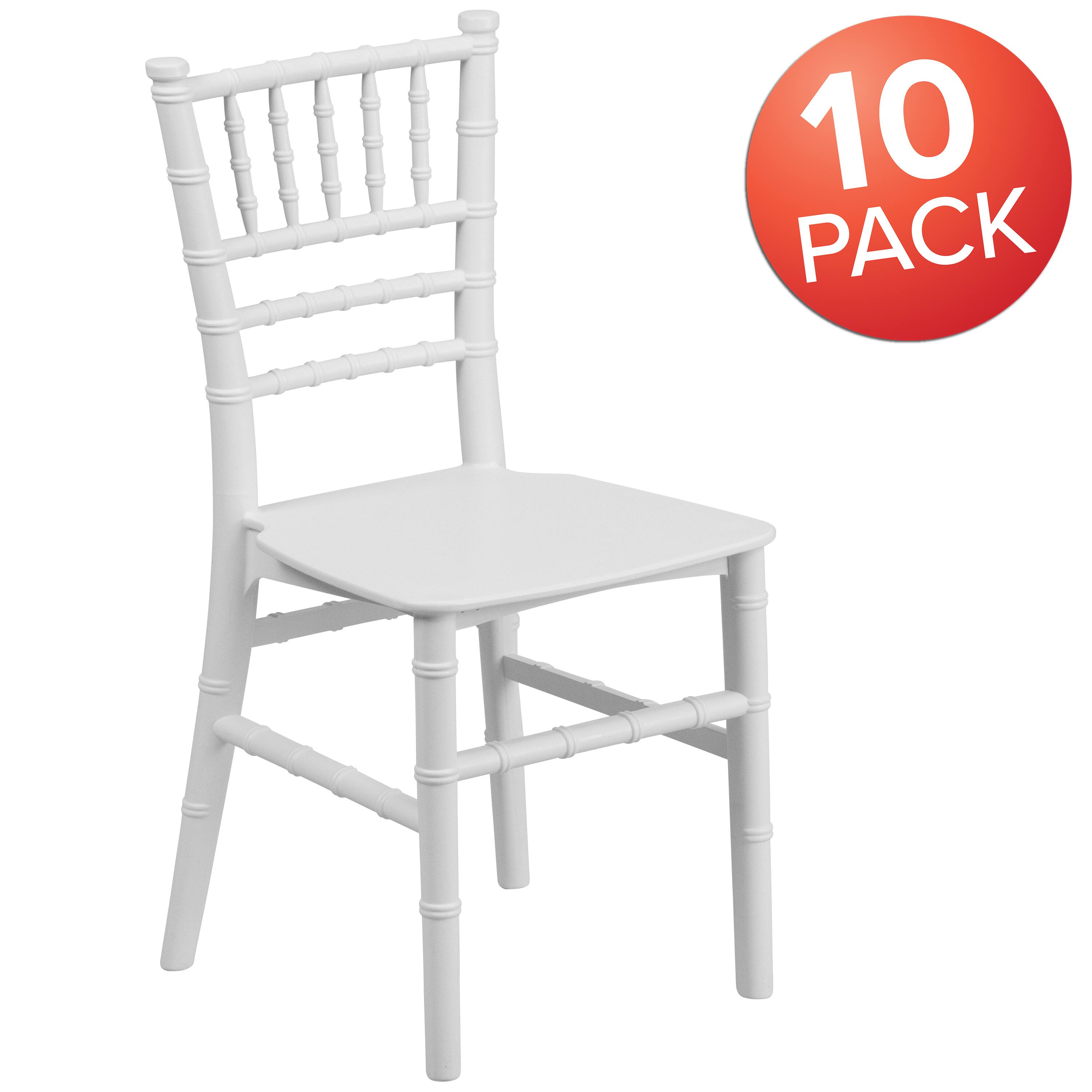 Alt View 1. Emma + Oliver - 10 Pack Child’s All Occasion Resin Chiavari Chair for Home or Home Based Rental Business - White.