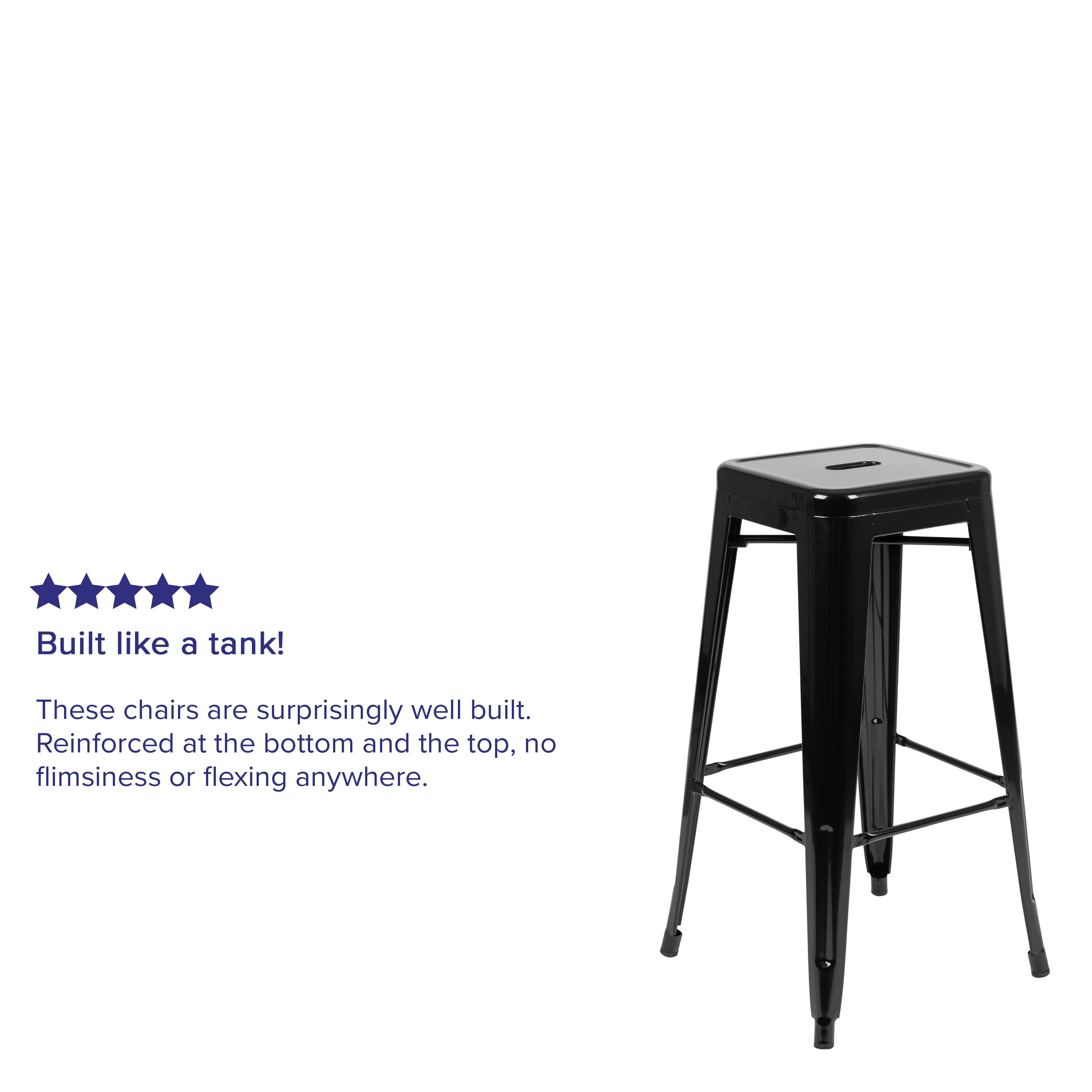 Alt View 12. Alamont Home - 30" High Metal Indoor Bar Stool - Stackable Set of 4 - Black.
