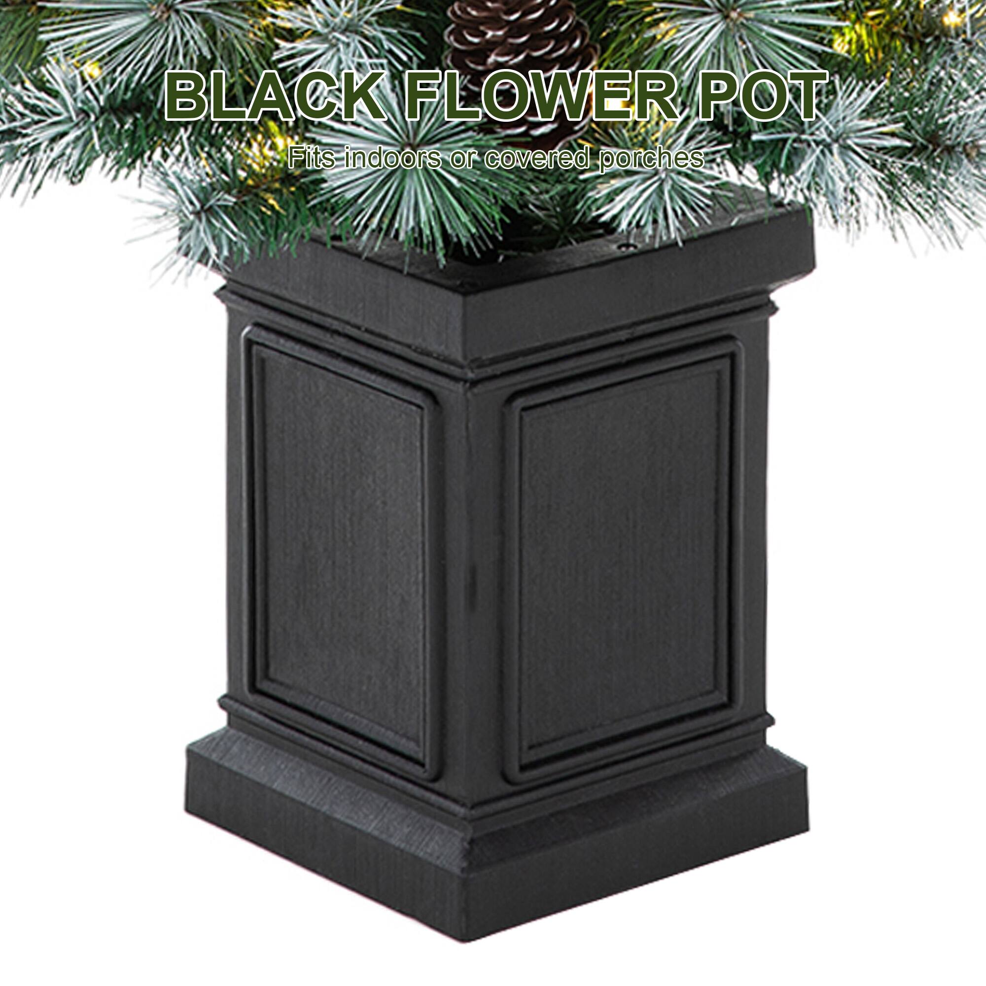 BLACK FLOWER POT  
Fits indoors or covered porches