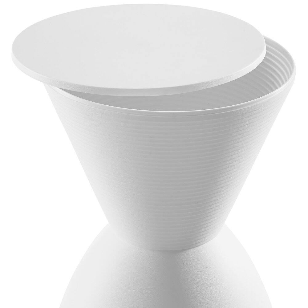 Left. FurniFact - Bicast Leather Stool with Simple Design and Compact Size - White.