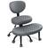 Alt View 5. KERDOM - Ergonomic Wide Cross Legged Office Chair with Wheels, Yoga Meditation Chair Kneeling Chair, ADHD Desk Chair PU Leather - Grey.