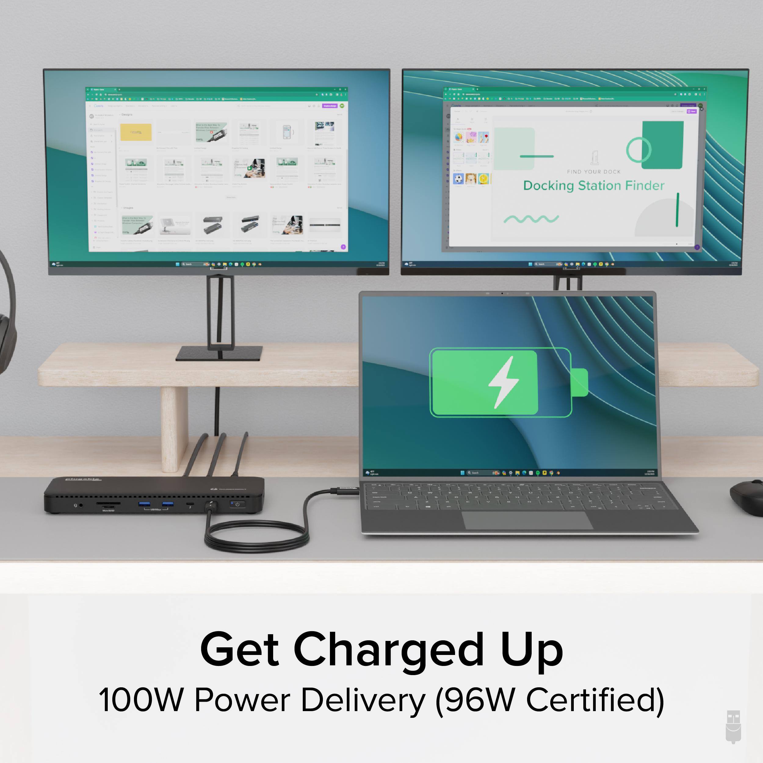 Get Charged Up
100W Power Delivery (96W Certified)
FINO TOUR aO.. Docking Station Finder