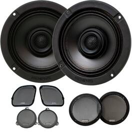 Memphis Car Audio - Memphis Audio MXA62HD 6.5" Direct Upgrade Speakers Compatible With Harley Davidson 2014+ Street Glide & 2015+ Road Glide - Black/Gray