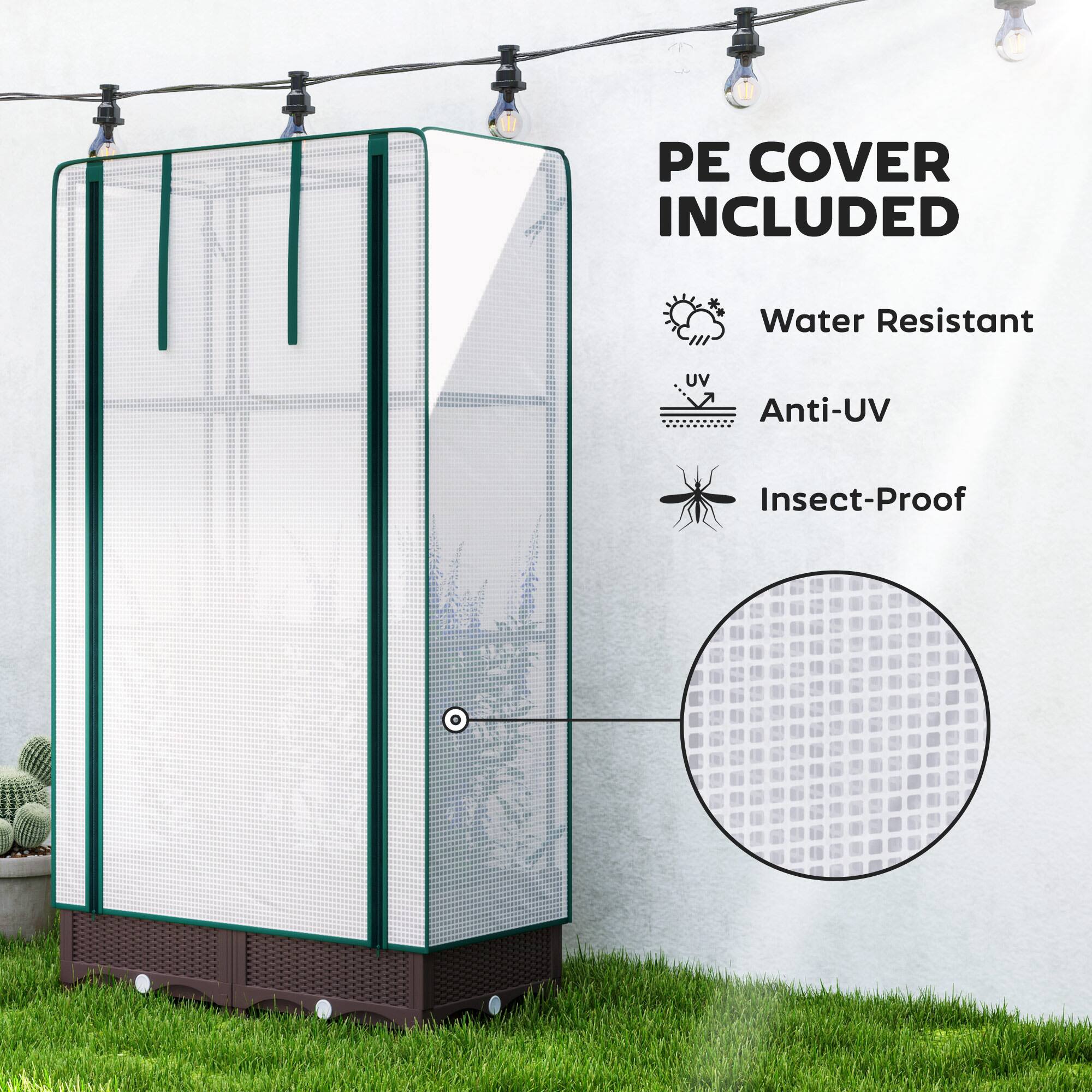 PE COVER INCLUDED
Water Resistant
Anti-UV
Insect-Proof