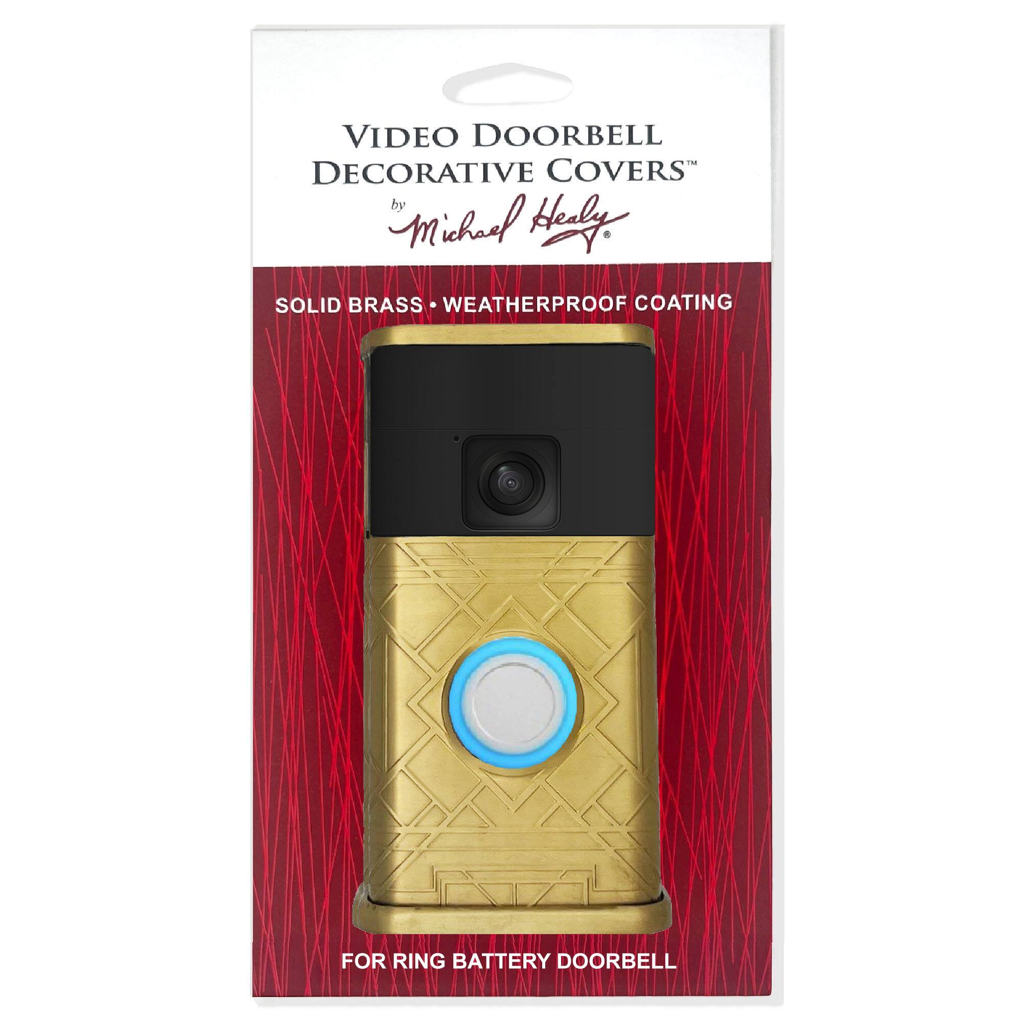 VIDEO DOORBELL DECORATIVE COVERS by Michael Hely - SOLID BRASS WEATHERPROOF COATING FOR RING BATTERY DOORBELL