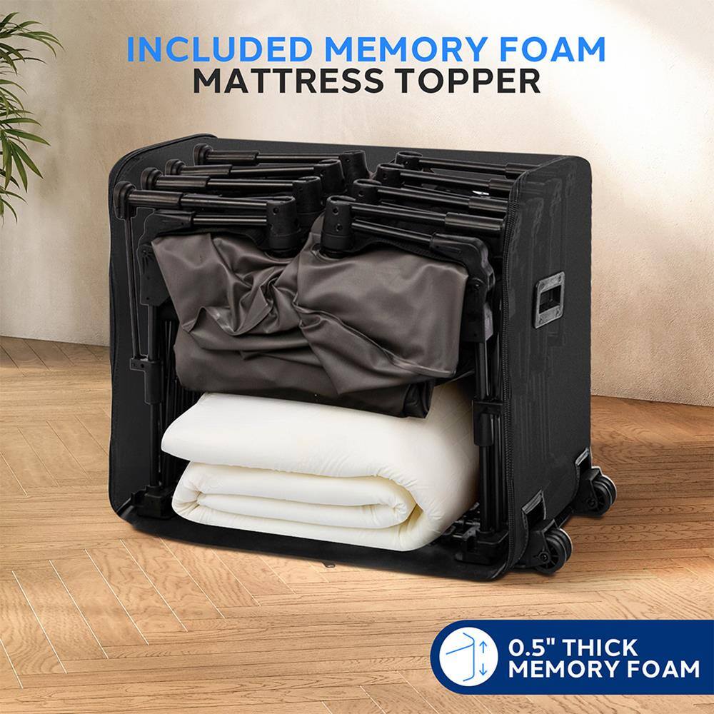 INCLUDED MEMORY FOAM MATTRESS TOPPER  
0.5" THICK MEMORY FOAM