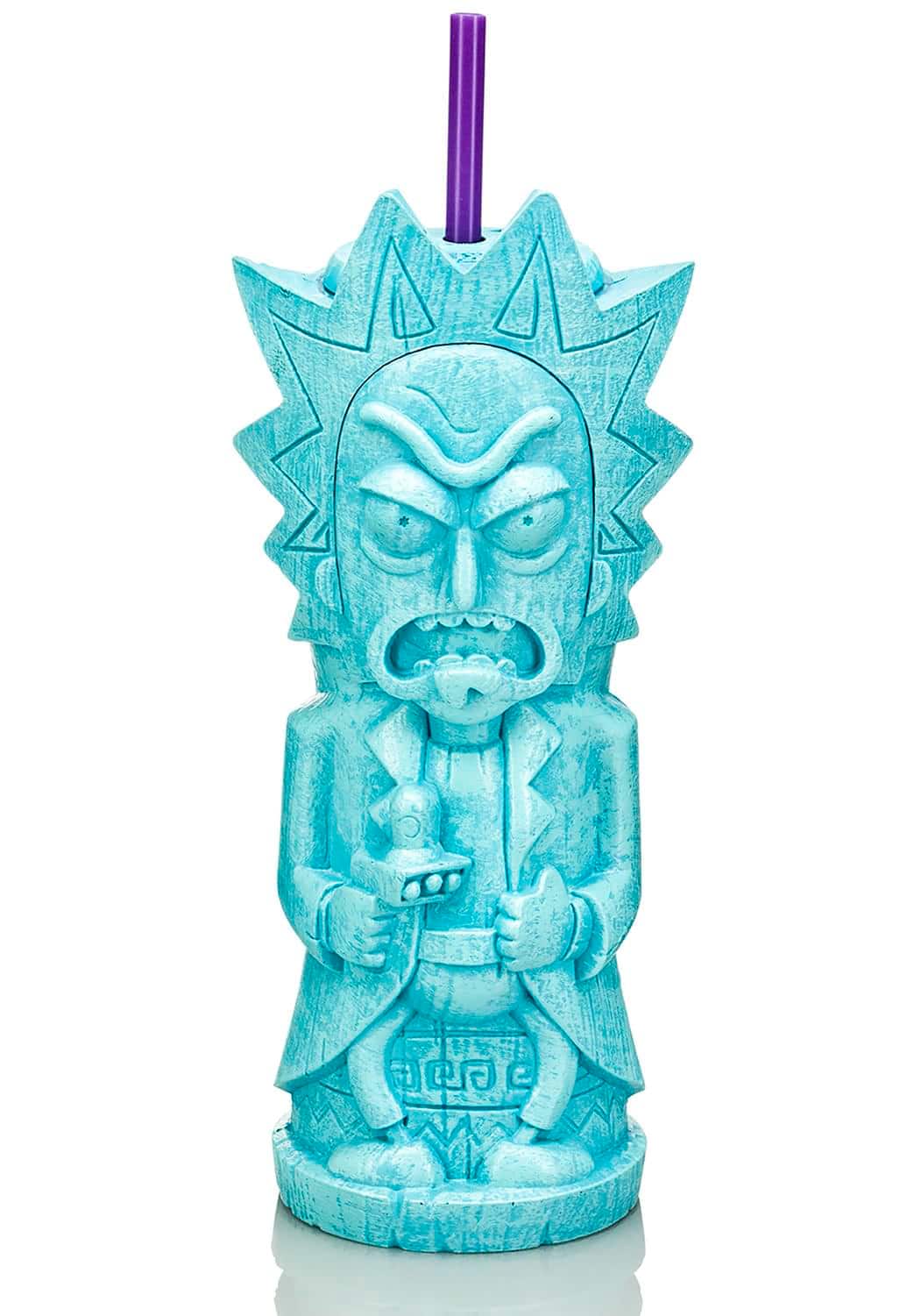 ThinkGeek - Geeki Tikis Rick and Morty Plastic Tumbler | Rick | Holds 25 Ounces - Aqua