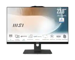 MSI - Modern AM242TP - 23.8” FHD Touch-Screen All-In-One - Intel Core 3 100U 2024 - 8GB Memory - 512GB Storage - Black
