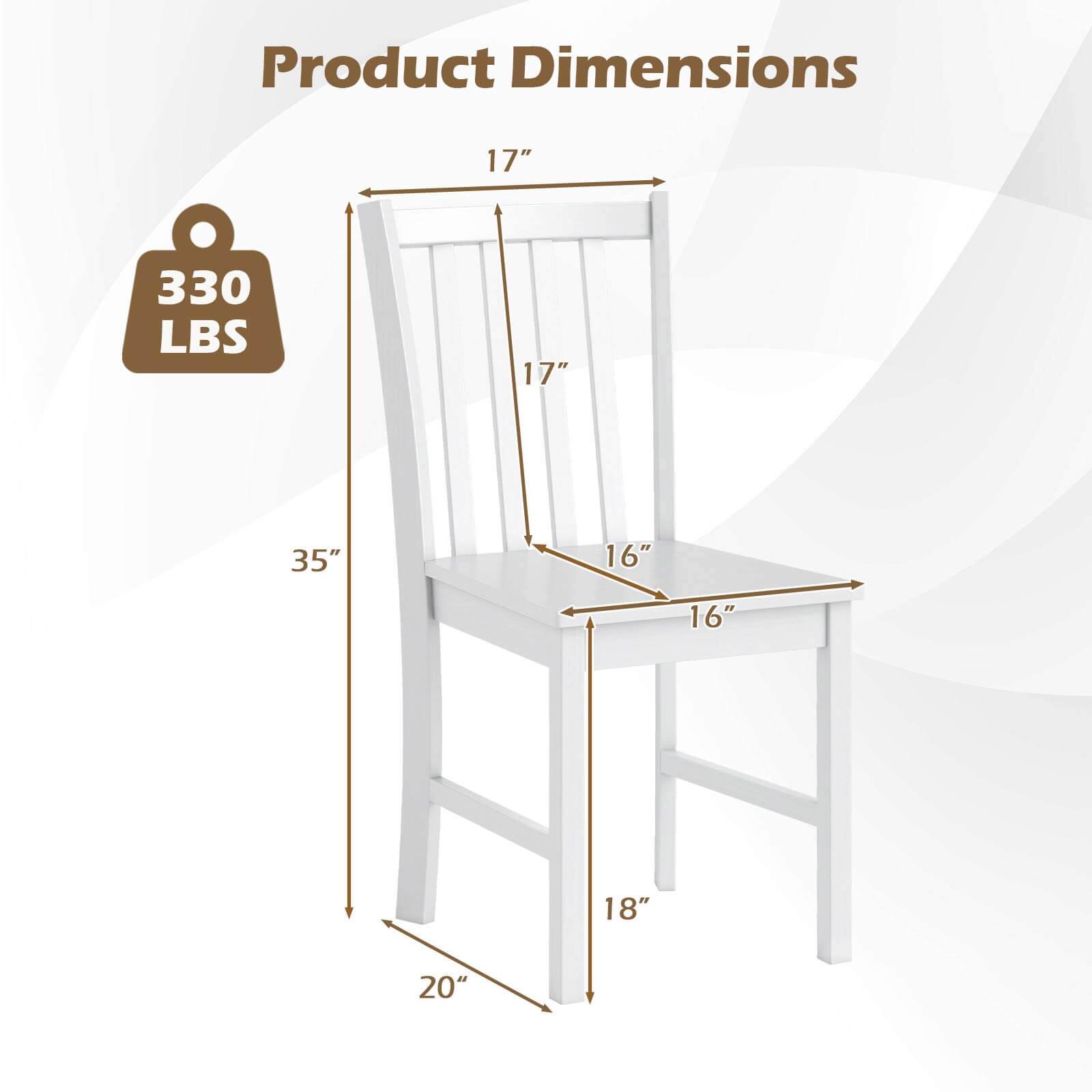 Product Dimensions  
330 LBS  
17" x 17" x 35" x 16" x 16" x 18" x 20"