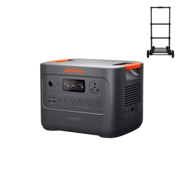 Jackery - HP3000AC Solar Generator 3064Wh Portable Power Station with Trolley for Emergency Backup (3064 Wh Capacity) - Black