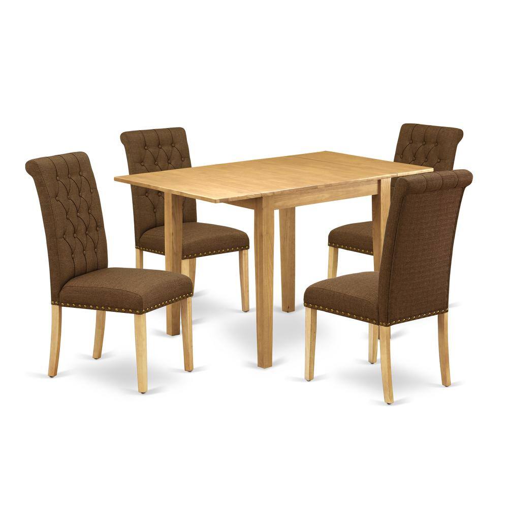 Left. East West Furniture - Dining Room Set Oak - Brown.