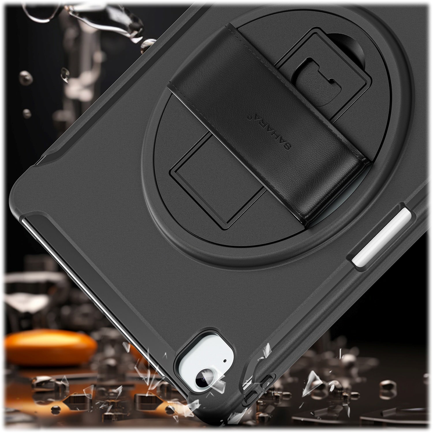 Alt View 16. SaharaCase - Raider Series Heavy-Duty Case with Hand Strap for Apple iPad Air 11" M3/M2 - Scorpion Black.